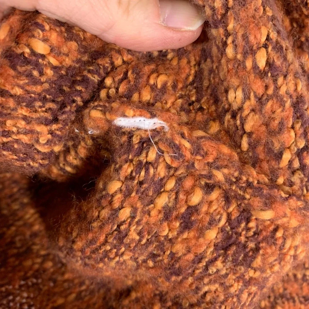 Royal Robbins Womens Marled‎ Wool Blend Raglan Sweater Orange Rust Brown Large